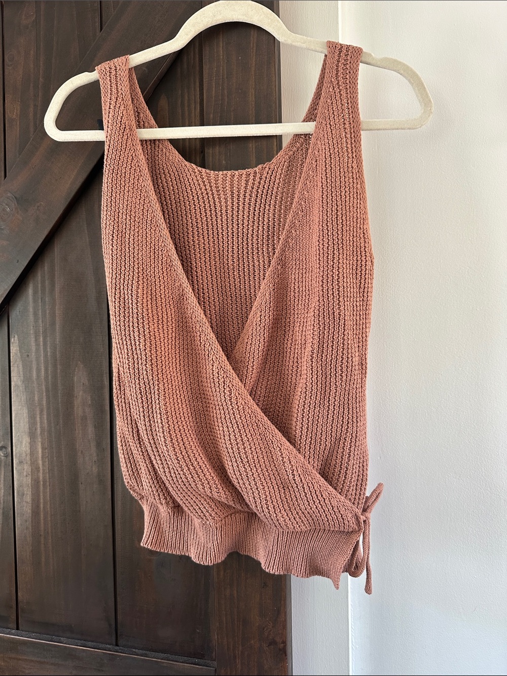 moon & madison Dusty Rose Knit Wrap Tank